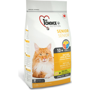 фото Сухой корм 1-st choice senior cat less active chicken formula с курицей для пожилых и малоактивных кошек 2,72кг (102.1.271)