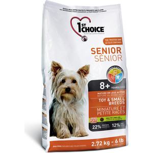 

Сухой корм 1-ST CHOICE Senior Dog Toy & Small Less Active с курицей для пожилых малоактивных собак мелких пород 2,72кг (102.328), Senior Dog Toy & Small Less Active с курицей для пожилых малоактивных собак мелких пород 2,72кг (102.328)