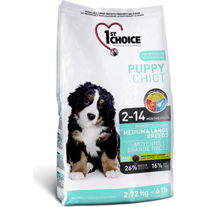 

Сухой корм 1-ST CHOICE Puppy Growth Medium & Large Breeds Chicken с курицей для щенков средних и крупных пород 7кг (102.306), Puppy Growth Medium & Large Breeds Chicken с курицей для щенков средних и крупных пород 7кг (102.306)