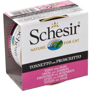 фото Консервы schesir nature for cat tuna with ham кусочки в желе с тунцом и ветчиной для кошек 85г (с140)