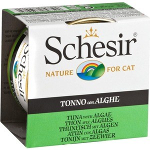 фото Консервы schesir nature for cat tuna with algae кусочки в желе с тунцом и водорослями для кошек 85г (с142)