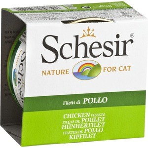 фото Консервы schesir nature for cat chicken fillets кусочки в желе с куриным филе для кошек 85г (с160)