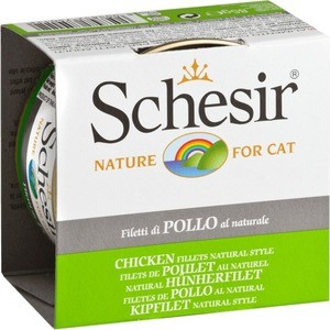 Консервы Schesir Nature for Cat Chicken Fillets Natural Style кусочки в собственном соку с куриным филе для кошек 85г (С169)