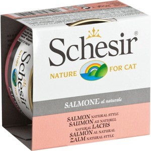 фото Консервы schesir nature for cat salmon natural style кусочки в собственном соку с лососем для кошек 85г (с170)