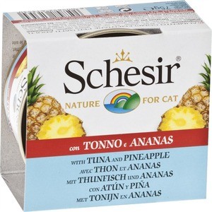 фото Консервы schesir nature for cat tuna & pineapple кусочки в желе с тунцом и ананасом для кошек 75г (с353)