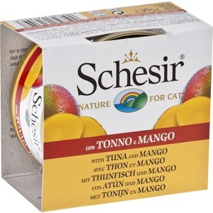 фото Консервы schesir nature for cat tuna & mango кусочки в желе с тунцом и манго для кошек 75г (с354)