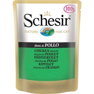 Паучи Schesir Nature for Cat Chicken Fillets кусочки в желе с куриным филе для кошек 100г (С562)