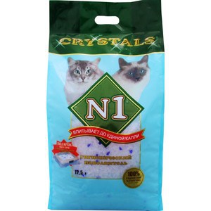 Наполнитель N1 Crystals впитывающий силикагель для кошек 12,5л (92205Н)