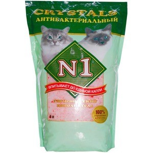 Наполнитель N1 Crystals антибактериальный впитывающий силикагель для кошек 5л (92202)
