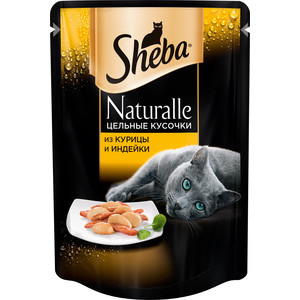 

Паучи Sheba Naturalle кусочки с курицей и индейкой для кошек 80г (10157751), Naturalle кусочки с курицей и индейкой для кошек 80г (10157751)