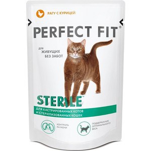 Паучи  PERFECT FIT Sterile рагу с курицей для стерилизованных кошек 85г (10117170)