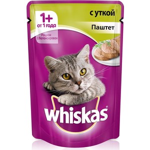 фото Паучи whiskas паштет с уткой для кошек 85г (10156258)