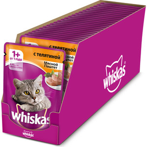 Паучи Whiskas мясной паштет с телятиной для кошек 85г (10156260) мясной паштет с телятиной для кошек 85г (10156260) - фото 3