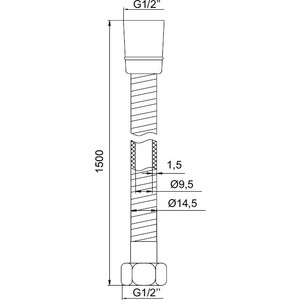 Душевой шланг IDDIS Shower Hose 150 см, ПВХ, усиленный, хром (A50611 1.5)