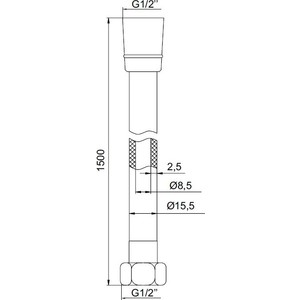 Душевой шланг IDDIS 200 см, ПВХ, хром (A50711 2.0)