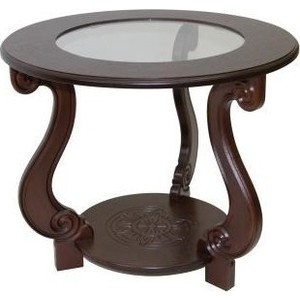 Стол журнальный Мебелик Грация (С) темно-коричневый (SN000628) стол acapulco со стеклом ø42 h52 см ротанг темно коричневый