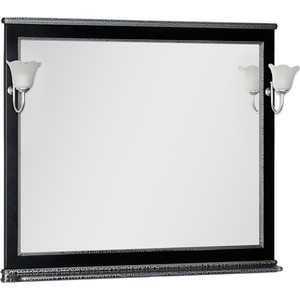 Зеркало Aquanet Валенса 110 черный краколет/серебро (180296) зеркало aquanet валенса 100 белый краколет золото 182647