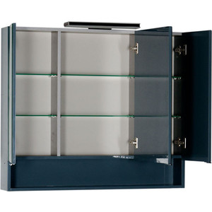 Зеркальный шкаф Aquanet Виго 100 сине-серый (183359)