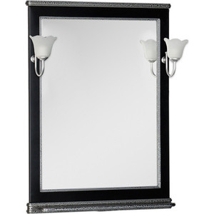 Зеркало Aquanet Валенса 70 черный краколет/серебро (180298) зеркало aquanet валенса 70 с светильниками белый краколет серебро 180142 173024