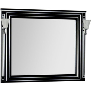 Зеркало Aquanet Паола 120 черное (181767) зеркало 90x96 3 см белый золотая патина aquanet паола 00186108