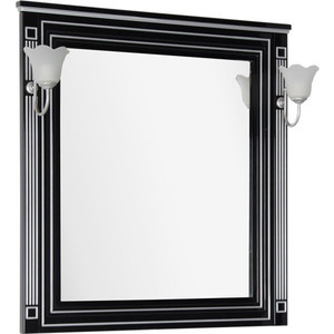 Зеркало Aquanet Паола 90 черное (181766) зеркало 90x96 3 см белый золотая патина aquanet паола 00186108