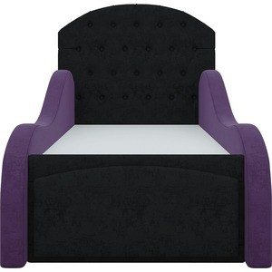 Детская кровать Мебелико Майя микровельвет черно-фиолетовый