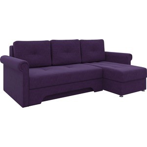 Диван угловой Мебелико Леон микровельвет фиолетовый правый кровать мебелико принцесса микровельвет фиолетовый