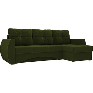 Диван угловой Мебелико Сатурн микровельвет зеленый правый диван угловой мебелико венеция микровельвет зеленый правый