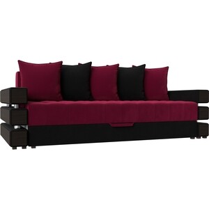 Диван-еврокнижка АртМебель Венеция микровельвет красно-черный диван еврокнижка мебелико венеция микровельвет красно