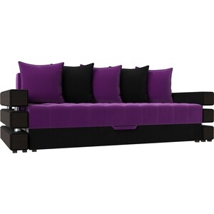 Диван-еврокнижка АртМебель Венеция микровельвет фиолетово-черн диван еврокнижка мебелико венеция микровельвет фиолетово черн