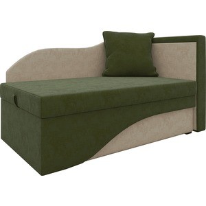 Кушетка Мебелико Грация микровельвет зелено-бежевый правый кровать мебелико кантри микровельвет бежевый