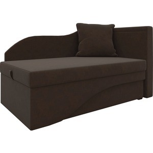 Кушетка Мебелико Грация микровельвет коричневый правый кровать мебелико ларго микровельвет коричневый