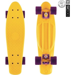 фото Скейтборд rt 401-y fishskateboard 22'' винил 56,6х15 с сумкой yellow/dark purple