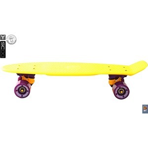 фото Скейтборд rt 401-y fishskateboard 22'' винил 56,6х15 с сумкой yellow/dark purple