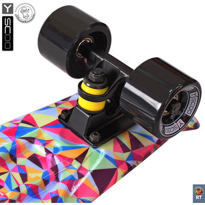 фото Скейтборд rt 401g-r fishskateboard print 22'' винил 56,6х15 с сумкой rhombus