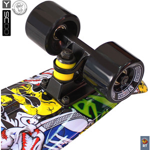 фото Скейтборд rt 401g-с fishskateboard print 22'' винил 56,6х15 с сумкой cartoon