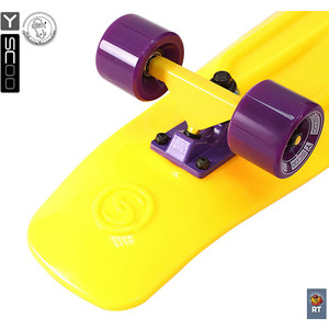 фото Скейтборд rt 402-y big fishskateboard 27'' винил 68,6х19 с сумкой yellow/dark purple