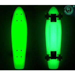 фото Скейтборд rt 402e-g big fishskateboard glow 27'' винил 68,6х19 с сумкой green/green