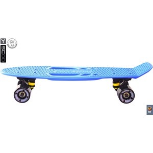 фото Скейтборд rt 405-b skateboard fishbone с ручкой 22'' винил 56,6х15 с сумкой blue/black