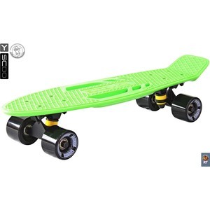 фото Скейтборд rt 405-g skateboard fishbone с ручкой 22'' винил 56,6х15 с сумкой green/black