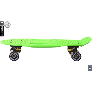 фото Скейтборд rt 405-g skateboard fishbone с ручкой 22'' винил 56,6х15 с сумкой green/black