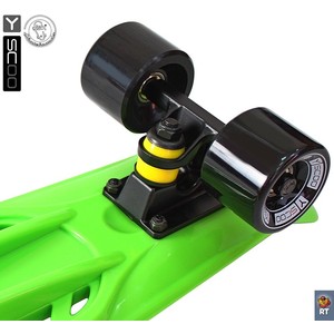 фото Скейтборд rt 405-g skateboard fishbone с ручкой 22'' винил 56,6х15 с сумкой green/black