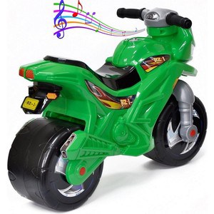 фото Каталка-мотоцикл беговел rt ор501в3 racer rz 1 с музыкой, цвет зеленый