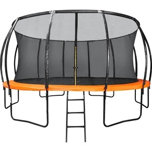 фото Батут dfc trampoline kengoo 16ft-tr-e-bas с защитной сеткой (внутрь) с лестницей