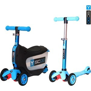 

Самокат 3-х колесный Y-Scoo 3 в 1 Mini Jump&Go aqua, 3 в 1 Mini Jump&Go aqua