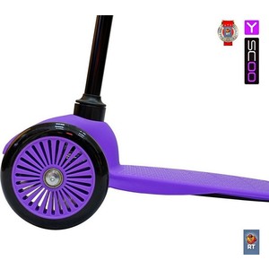 фото Самокат 3-х колесный y-scoo mini a-5 simple цв. purple с цветными колесами
