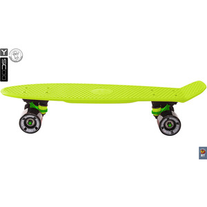 фото Скейтборд y-scoo 401-l fishskateboard 22'' винил 56,6х15 с сумкой lime/black