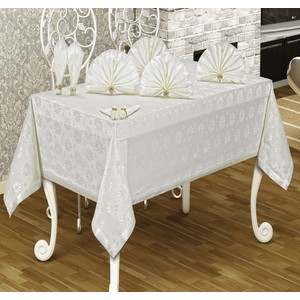 

Скатерть Do and Co Kelebek 160х220 +6 салфеток с кольцами (9162 кремовый), Kelebek 160х220 +6 салфеток с кольцами (9162 кремовый)