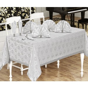 

Скатерть Do and Co Kelebek 160х220 +6 салфеток с кольцами (9162 серебро), Kelebek 160х220 +6 салфеток с кольцами (9162 серебро)