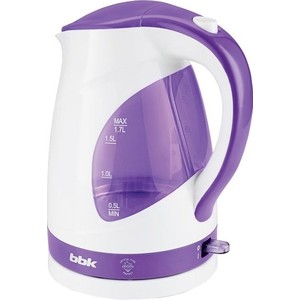 Чайник электрический BBK EK1700P белый/фиолетовый расчёска массажная прорезиненная ручка 4 × 22 7 см фиолетовый белый